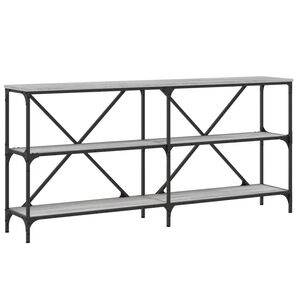 vidaXL Table console sonoma gris 160x30x75 cm bois d'ing&eacute;nierie et fer