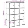 vidaXL Cubes de rangement 12 pcs avec tiges de suspension PP