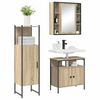 vidaXL Ensemble de mobilier de salle de bain avec &eacute;tag&egrave;re 3 pcs Marron