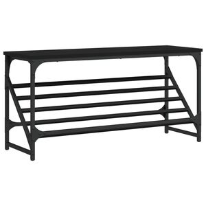 vidaXL &Eacute;tag&egrave;re &agrave; chaussures noir 90x30x45 cm bois d'ing&eacute;nierie