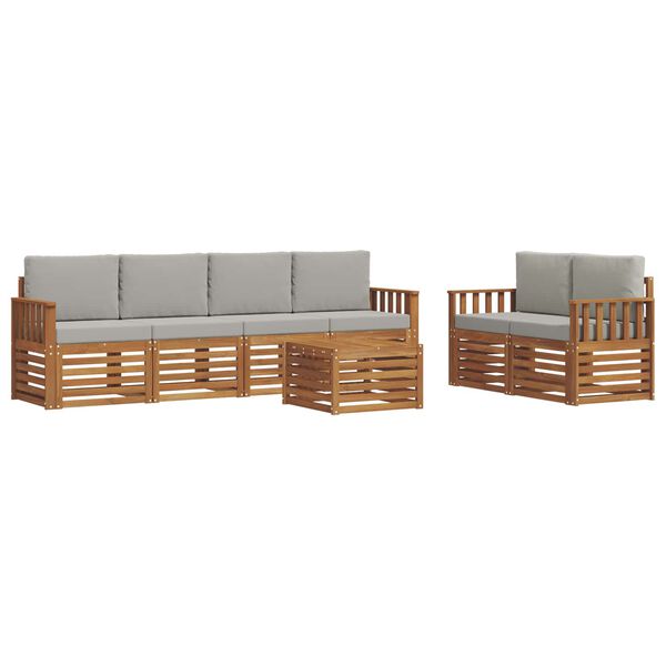 vidaXL Ensembles de canap&eacute;s avec coussin 7 pcs Gris Naturel et Clair