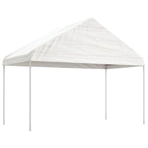 vidaXL Belv&eacute;d&egrave;re avec toit blanc 15,61x4,08x3,22 m poly&eacute;thyl&egrave;ne