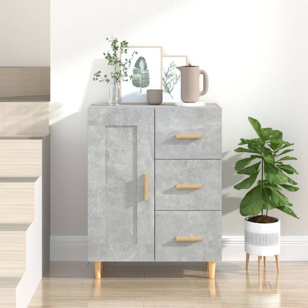 vidaXL Buffet Gris b&eacute;ton 69,5x34x90 cm Bois d'ing&eacute;nierie