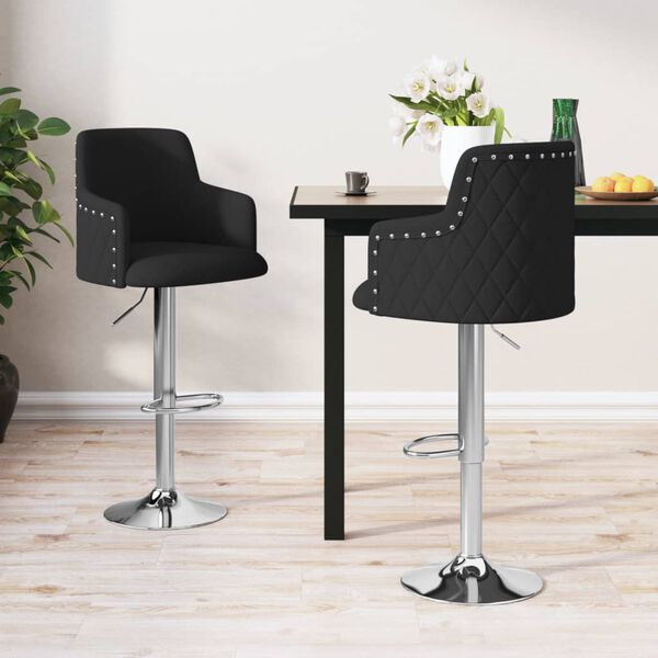 vidaXL Tabourets de bar lot de 2 noir tissu