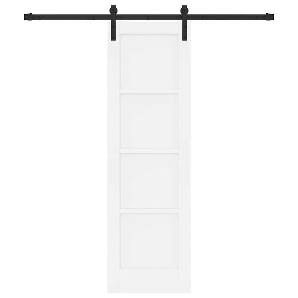 vidaXL Porte coulissante Blanc et Noir 61 x 198,5 cm Pin massif