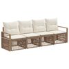 vidaXL Ensemble de canap&eacute; de jardin 4 pcs Beige polyrotin