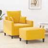 vidaXL Fauteuil avec repose-pied Jaune clair 60 cm Velours