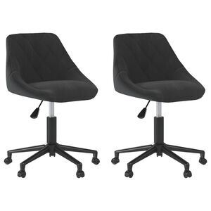 vidaXL Chaises pivotantes &agrave; manger lot de 2 noir velours