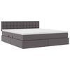 vidaXL Lit avec rangement et matelas Gris 180 x 200 cm Simili cuir
