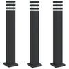 vidaXL Lampadaires d'ext&eacute;rieur avec sortie 3 pcs noir 80 cm aluminium