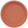vidaXL Plateau &agrave; fleurs rond 24 pcs Rouge brique &Oslash; 14 x 2 cm Plastique