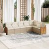 vidaXL Salon de jardin avec coussins 7 pcs beige r&eacute;sine tress&eacute;e