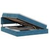 vidaXL Lit de Rangement Bleu fonc&eacute; 160 x 200 cm Velours
