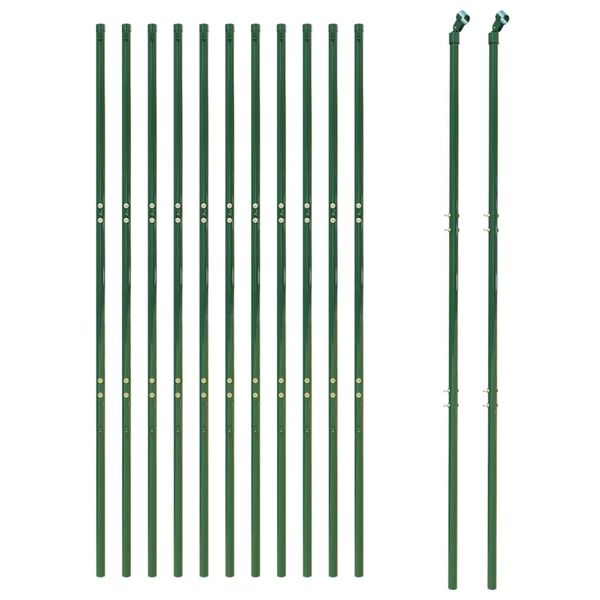 vidaXL Cl&ocirc;ture en treillis m&eacute;tallique vert 1,4x25 m acier galvanis&eacute;