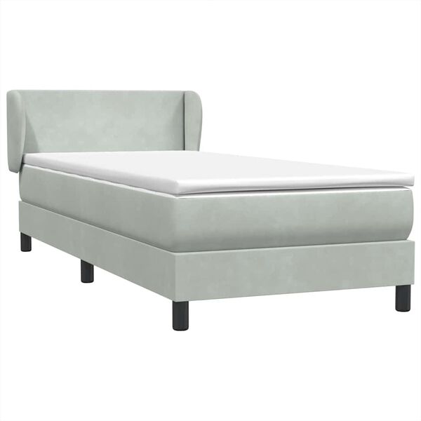 vidaXL Sommier &agrave; lattes de lit et matelas gris clair 80x220 cm velours