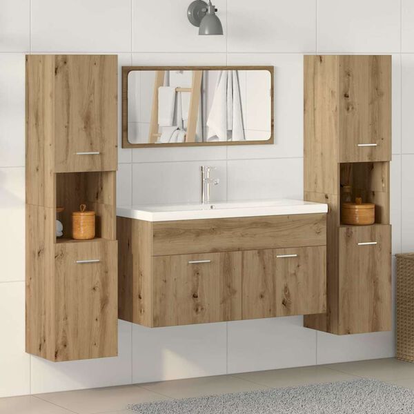 vidaXL Ensemble de meubles salle de bain 4 pcs bois d'ing&eacute;nierie