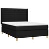 vidaXL Sommier &agrave; lattes de lit avec matelas Noir 140x200 cm Tissu