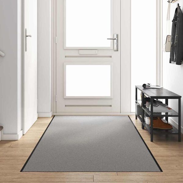 vidaXL Tapis d'entr&eacute;e Autre Gris et Noir 120 x 400 cm