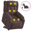 vidaXL Fauteuil inclinable de massage &eacute;lectrique Marron fonc&eacute; Tissu