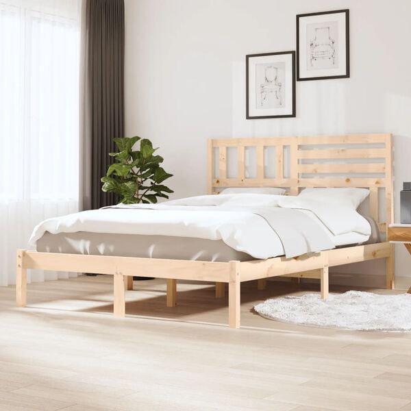 vidaXL Cadre de lit sans matelas bois de pin massif 140x190 cm