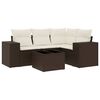 vidaXL Salon de jardin avec coussins 5 pcs marron r&eacute;sine tress&eacute;e
