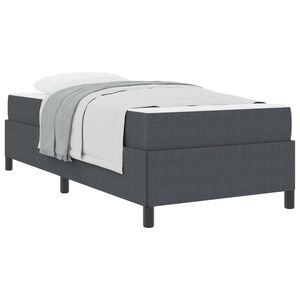 vidaXL Cadre de lit avec matelas Gris fonc&eacute; 90 x 190 cm tissu
