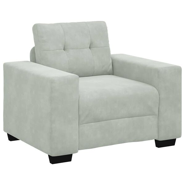 vidaXL Fauteuil Gris clair 60 cm Velours