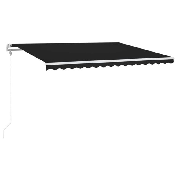 vidaXL Auvent automatique capteur de vent et LED 400x300 cm Anthracite