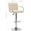 vidaXL Chaises de bar lot de 2 crème tissu