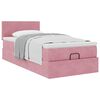 vidaXL Cadre de lit ottoman avec matelas rose 90x200 cm velours