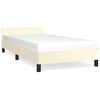 vidaXL Cadre de lit avec t&ecirc;te de lit sans matelas cr&egrave;me 90x200 cm