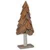 vidaXL Sapin de Noël avec support Marron 90 cm Bois de teck solide