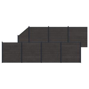 vidaXL Ensemble de Cl&ocirc;ture 8 pcs 1311 x 186 cm WPC et Aluminium Noir
