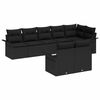vidaXL Ensemble de canap&eacute; de jardin 8 pc Noir polyrotin