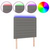 vidaXL T&ecirc;te de lit &agrave; LED Gris fonc&eacute; 90x5x118/128 cm Tissu