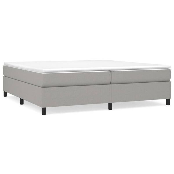 vidaXL Sommier &agrave; lattes de lit avec matelas Gris clair 200x200cm Tissu