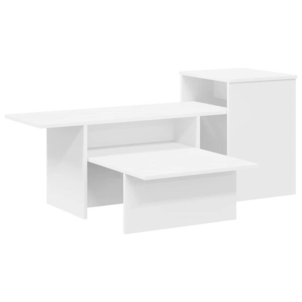 vidaXL Table console Blanc 91,5 x 35 x 38,5 cm Bois d'ing&eacute;nierie