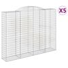 vidaXL Paniers &agrave; gabions arqu&eacute;s 5 pcs 300x50x220/240 cm fer galvanis&eacute;
