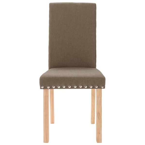 vidaXL Chaises &agrave; manger lot de 2 taupe tissu