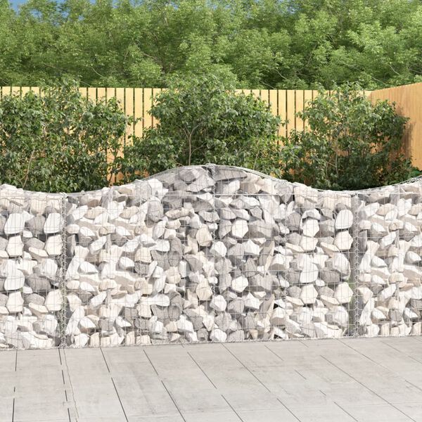 vidaXL Paniers &agrave; gabions arqu&eacute;s 4 pcs 200x30x100/120 cm Fer galvanis&eacute;
