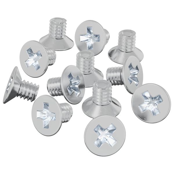 vidaXL Vis &agrave; t&ecirc;te frais&eacute;e 12 pcs Argent&eacute; M4 x 6 mm Fer