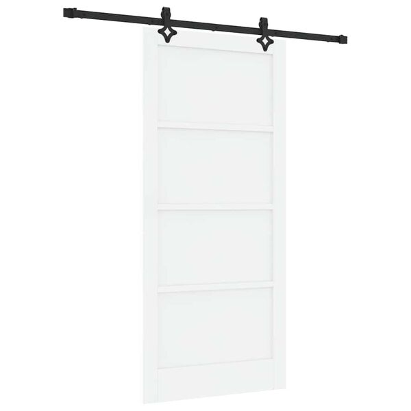 vidaXL Porte coulissante Blanc et Noir 93 x 202 cm Pin massif