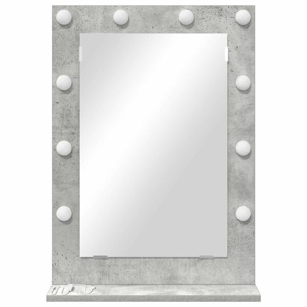 vidaXL Miroir de vanit&eacute; Rectangulaire Gris b&eacute;ton 70 x 50 x 18 cm