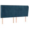 vidaXL T&ecirc;te de lit avec oreilles Bleu fonc&eacute; 203x23x118/128 cm Velours