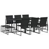 vidaXL Ensemble &agrave; manger de jardin 11 pcs noir textil&egrave;ne
