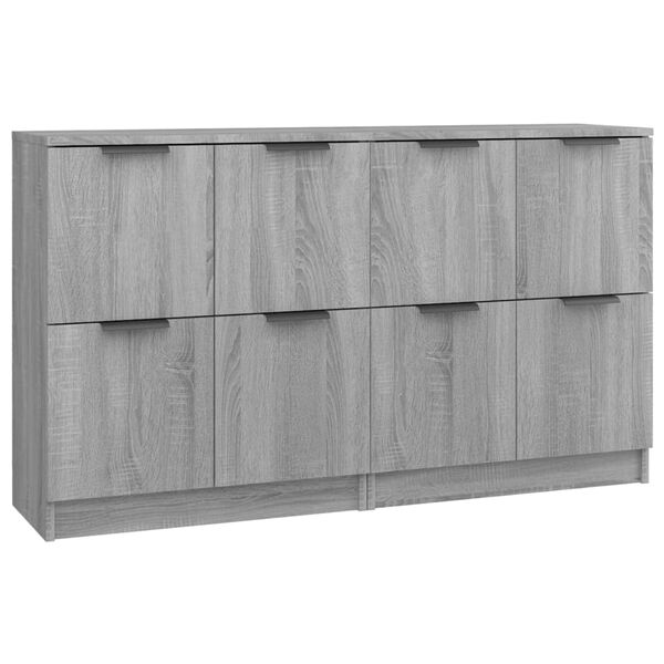 vidaXL Buffets 2 pcs Sonoma gris 60x30x70 cm Bois d'ing&eacute;nierie