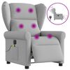 vidaXL Fauteuil de massage inclinable électrique gris nuage tissu