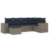 vidaXL Ensemble de canap&eacute; de jardin 6 pcs avec coussins gris r&eacute;sine tress&eacute;e