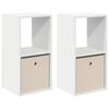 vidaXL Table de chevet 2 pc Blanc 35 x 32 x 68,5 cm Bois d'ing&eacute;nierie