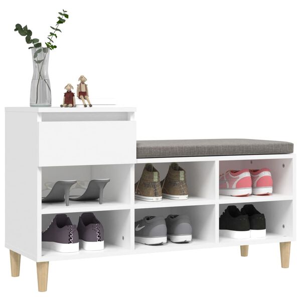 vidaXL Armoire à chaussures Blanc 102x36x60 cm Bois d'ingénierie
